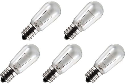Signaallamp E12 24V 6W - 250 mAh - 5 stuks - S19 Gloeilamp Ø19mm - 46mm - 2500K - Dimbaar