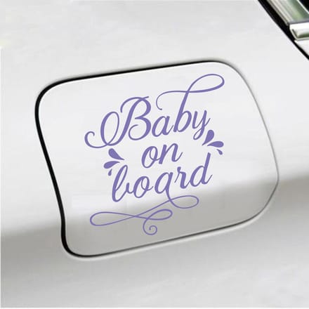 Bumpersticker - Baby On Board - 12,1 X 13,1 - Paars