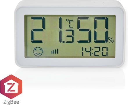 Nedis SmartLife Klimaatsensor - Zigbee 3.0 - Batterij Gevoed - Android / IOS - Wit