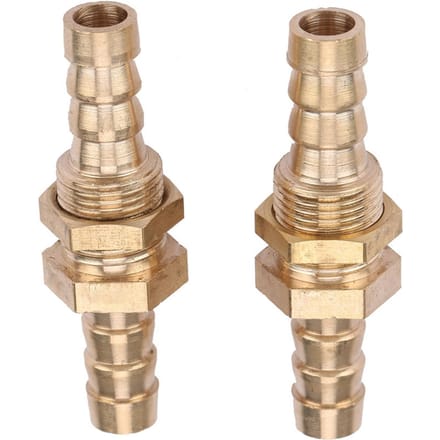 2 Stuks Slangpilaar Messing Schotdoorvoer Pijpfitting Koppeling Connector Adapter (10 mm)