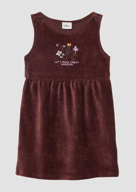 s.Oliver - female - Zachte corduroy jurk met borduursel