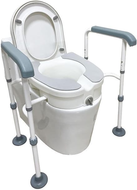 Verstelbare Toiletbril voor Senioren met Armleuningen en Steun