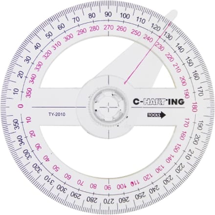 Premium Koershoekmeter 126mm - 360 graden - 2 draaibare schijven - Kunststof