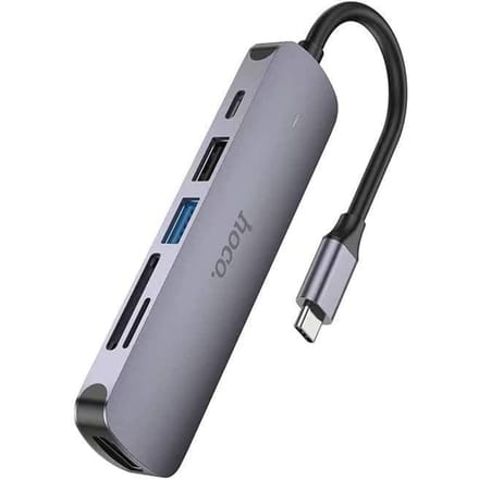 Hoco Usb-C naar Hdmi, Usb 2.0, Usb 3.0 en USB C met een SD en Micro SD kaart lezer