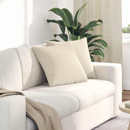 vidaXL - Zitkussens - 2 - st - Stof - Beige - 45 - x - 45 - cm