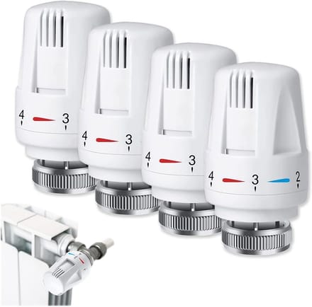 4 Stuks Thermostaatknoppen Radiator - M30 x 1,5 - Temperatuurregeling voor Centrale Verwarming