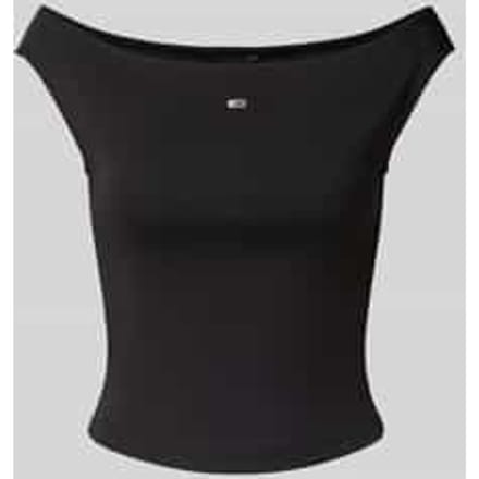 Slim fit top van katoenmix