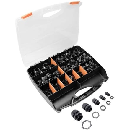 Quadrios 2102CA110 Wartel assortiment PA66 Zwart (RAL 9005) 1 set(s)