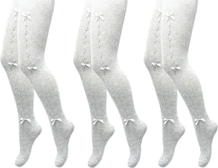 3 Pack Maillots - Meisjes - Strikjes - Grijs - Maat 62/68
