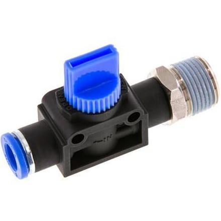 8 mm - R3/8'' Kunststof/Messing 3/2-Weg Handafsluiter Ontluchting aan Buiszijde