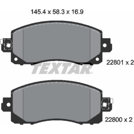 Remblokset TEXTAR 2280001, voor