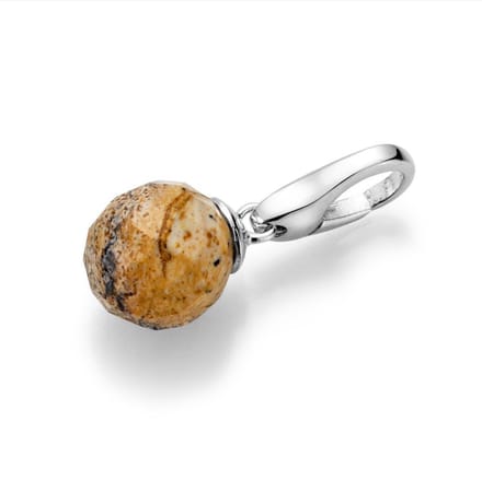 Bedel | charm | sterling zilver | jaspis | symbool ontspanning| karabijn | hanger