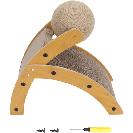 Kattenkrabber Kattenkrabmat met Draaibare Bal Verticale Gebogen Kattenkrabmat Karton voor beige