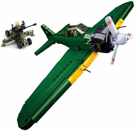 Sluban Army WWII Vliegtuig A6M Zero bouwspeelgoed – Constructiespeelgoed – bouwset met 560 bouwstenen – M38-B1108 – vanaf 8 jaar