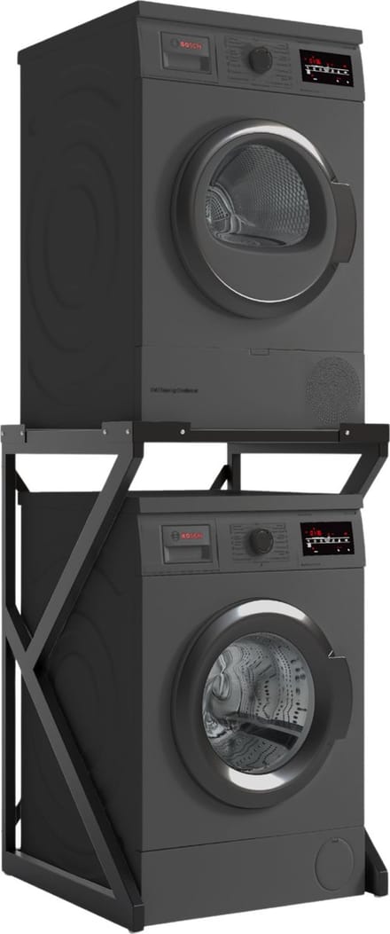 ACAZA Wasmachine Verhoger - Wasmachine Kast - Wasmachine Ombouw - Metaal - Zwart