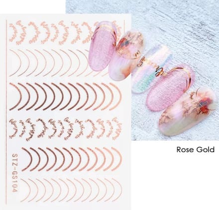 Hypify - Nagelstickers - 2 stuks - Kleur Rosé Goud - Nagel Decoratie