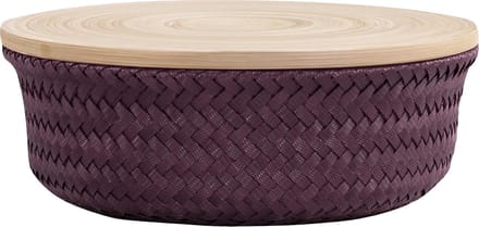 Handed By Wonder M - Opbergmand rond met deksel - bordeaux rood