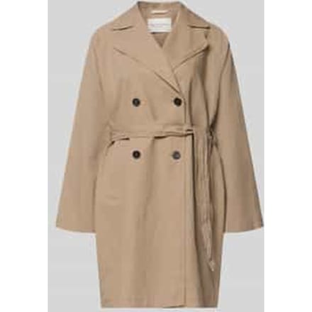 regular fit trenchcoat van katoenmix met linnen aandeel