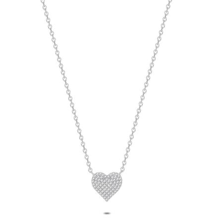 Twice As Nice Halsketting in zilver, zirkonia hart 40cm+5cm