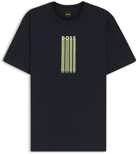BOSS - Heren t-shirt - Maat S - Mannen - MARINE - katoen