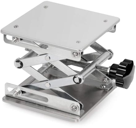 Laboratorium Schaarheffer RVS 150x150mm, Verstelbaar Van 75mm Tot 260mm, Draagvermogen 10kg