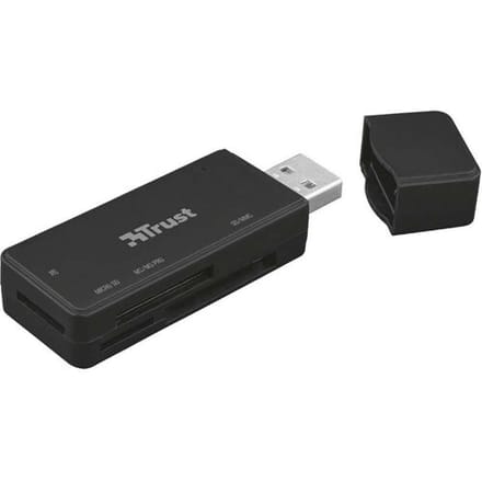 Trust Nanga USB 3.1 Externe geheugenkaartlezer USB-A 2.0 Zwart