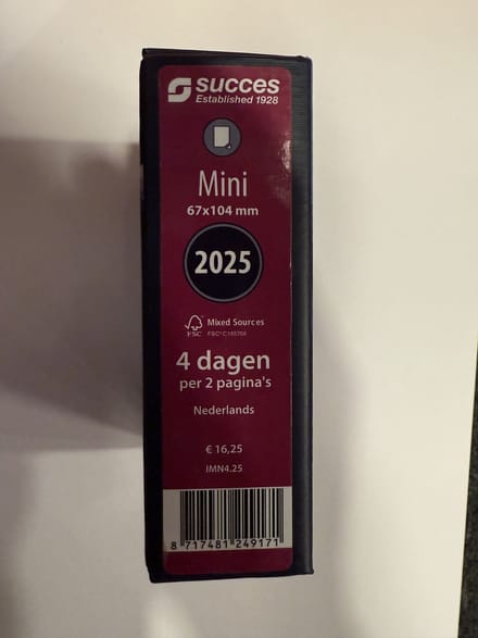 Agendavulling 2027 Succes Mini 4dagen/2pagina's