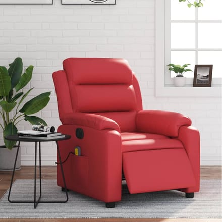 vidaXL - Massagestoel - verstelbaar - elektrisch - kunstleer - rood