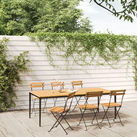 vidaXL - Klapstoelen, - 6 - stuks, - van - staal - en - massief - acaciahout.