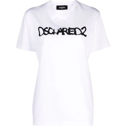 Dsquared2 Graffiti Spray Logo Wit T-shirt