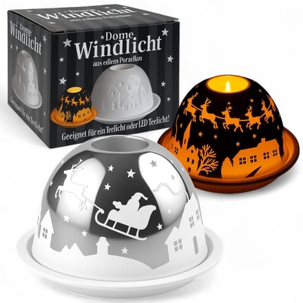 Porseleinen Windlicht - Dailygoods- Theelichthouder 3D-lichtspel