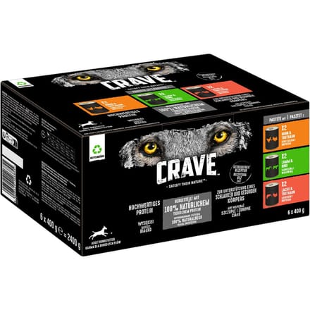 Crave Dog Gemengde Paté 6 x 400 g Multipack - Multipack