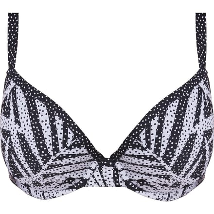 Freya - GEMINI PALM UW Moulded Plunge Bikini Top - MONOCHROME - Vrouwen - Maat 80F