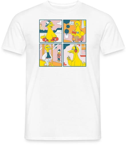 Sesamstraat Bibo Striptegels T-Shirt Heren