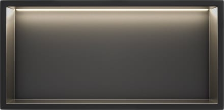 Via Fectio® Inbouwnis Badkamer 30x60x10 cm - LED - Mat Zwart RVS