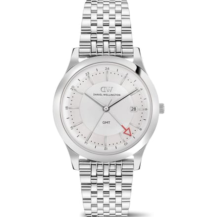 Daniel Wellington DW Watch Pathfinder GMT 7-Link Frost-White Silver 39mm