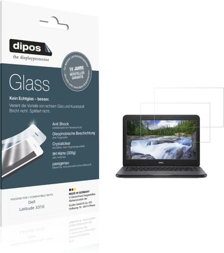 dipos – 2x Pantserfolie geschikt voor Dell Latitude 3310 | 9H Screenprotector