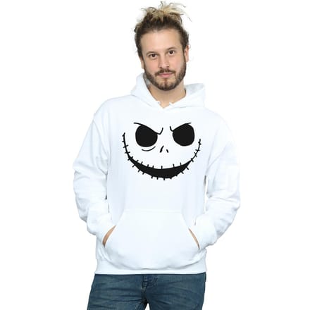 Disney Heren Nightmare Before Christmas Jack's Face Bold Hoodie (Wit)