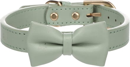 Flamingo - Hond Halsband met strik Nela Muntgroen S / M 31-39cm 20mm