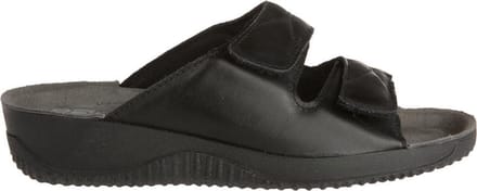 Rohde Leren Dames Slippers Slides Voorgevormd Voetbed - Zwart - 37