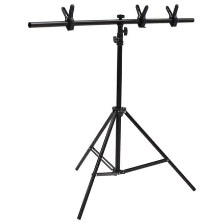 vidaXL - Achtergrondstandaard - T-vormig - 91x60x(70-200) - cm - zwart