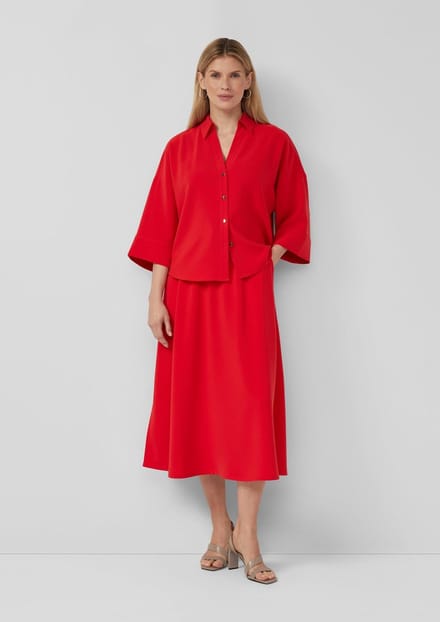 s.Oliver - female - Feestelijke midirok met elastische tailleband en plooien
