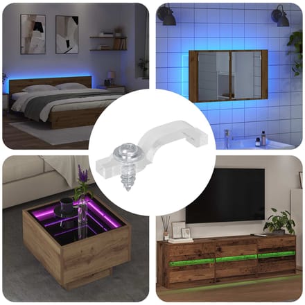 vidaXL LED Strip Clips 23,8 mm 12 st Transparant Kunststof en Ijzer