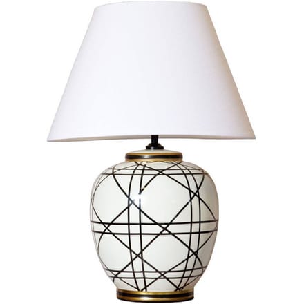 PR Home tafellamp New York, wit, hoogte 60 cm, keramiek