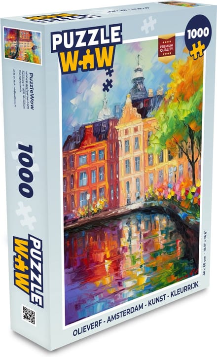 Puzzel Olieverf - Amsterdam - Kunst - Kleurrijk - Legpuzzel - Puzzel 1000 stukjes volwassenen