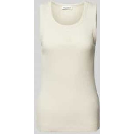 Nauwsluitende tanktop van katoenmix met logostitching