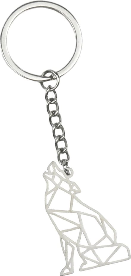Sleutelhanger Geometrisch Metalen Sleutelhanger Patroon Sleutelhanger - Wolf
