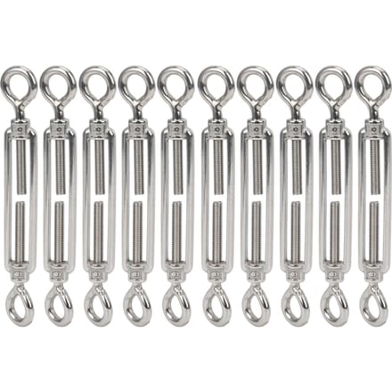 10 stuks Oog en Oog Spanner Draadspanner Zeef RVS Kabelspanner M6