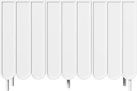 Wit MDF Golvende Deur Opbergkast 120x35x80cm Voor Woonkamer Eetkamer Hal