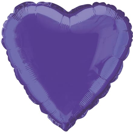 Folieballon - Hartvormig - Ballon - Hart - Paars - 45Cm - Leeg.